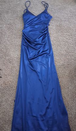 Royal Blue Satin Formal Maxi Dress