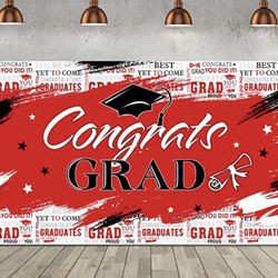 Congrats Grad   Graduation Banner Red