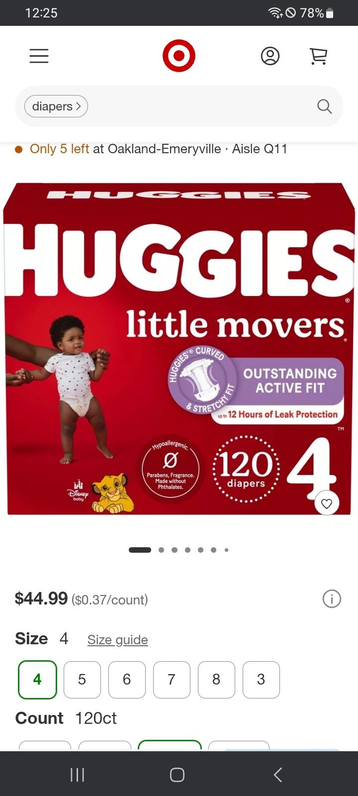 Huggies Size 4 Diapers