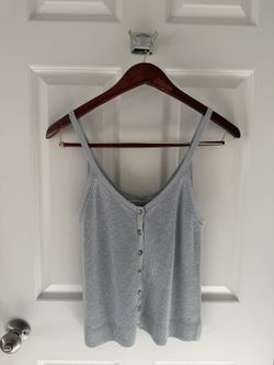 Abercrombie & Fitch Light Gray Button-Front Tank Top WITH TAGS