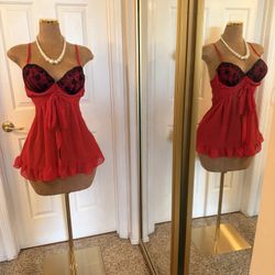 Red Lingerie Night Dress
