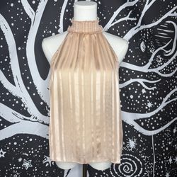 Forever 21 Peach Satin Halter Top