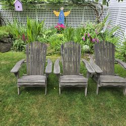 Set of three folding adorondack chairs asking $55