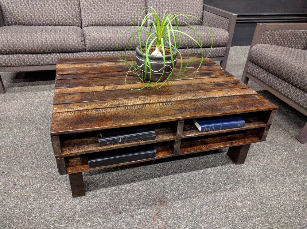 Rustic Pallet Style Coffee Table – Reclaimed Wood – Custom Made Furniture
