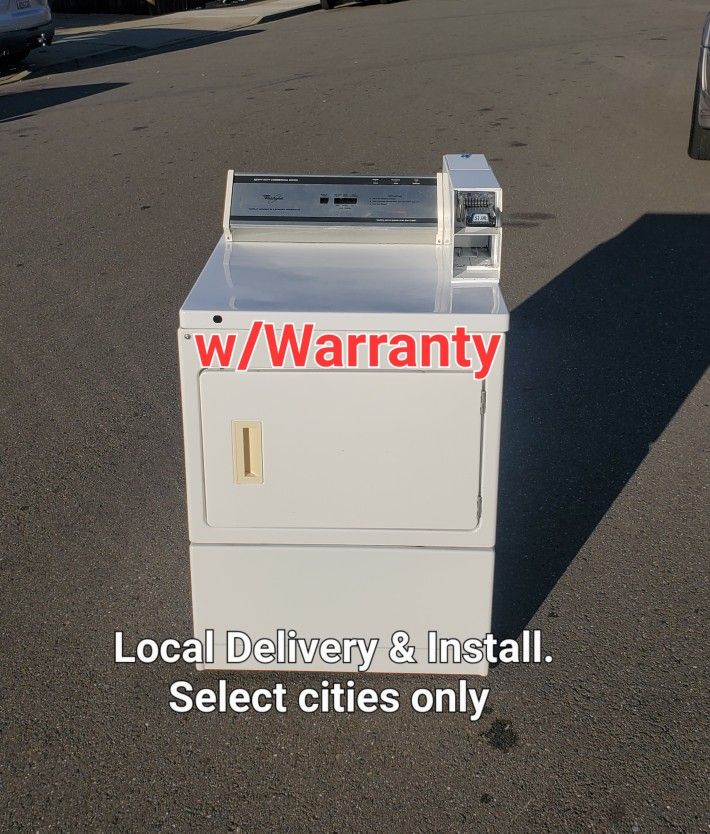 Clean Good Working Whirlpool Coin Operated Commercial Gas Dryer. Local Delivery With Warranty
