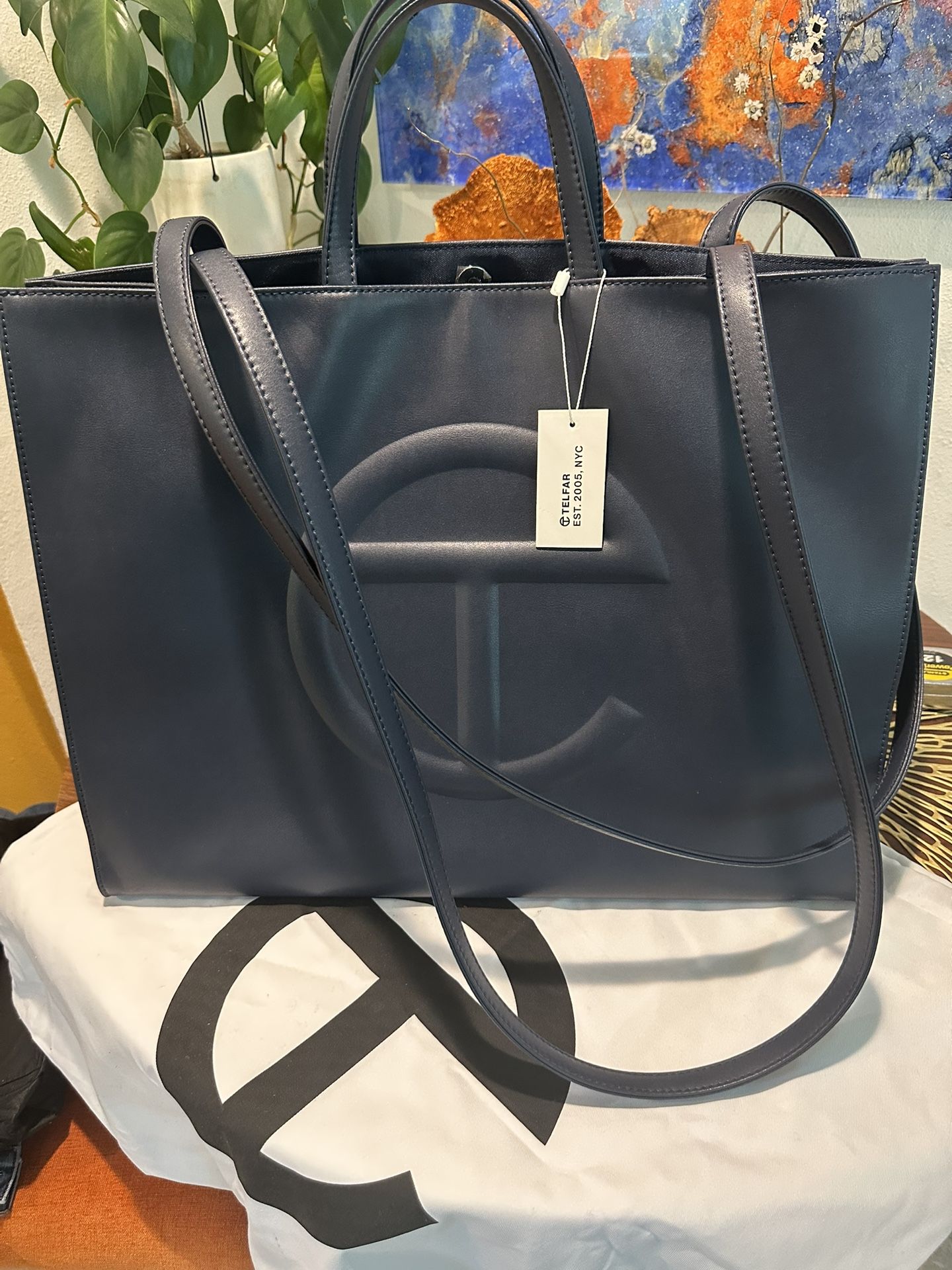Telfar Large Tote Bag Purse - NWT And Dust Bag - Dark Blue