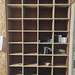 Large Industrial Wood Cubby Storage – 8ft Tall