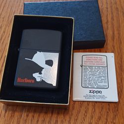 Never Used In Box Zippo Lighter Marlboro Man Motif