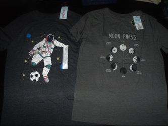 Cat & Jack BOYS' T-Shirts, Set of 2 (Size 12-14, Large) Gray NEW WITH TAGS
