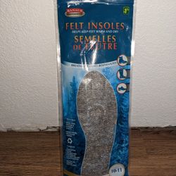 New Kanauk Professional Felt  Shoe Boot Insoles Size  10-11 Trim To Fit