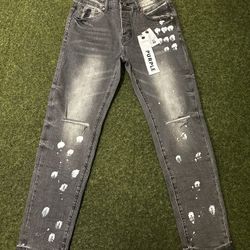 Grey Purple Jeans 