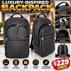 Luxury Black and Gray Backpack