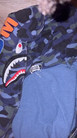Blue bape shark hoodie