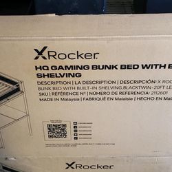 New in Box XRocker Gaming Bunk Bed Twin Size with Built in Shelving with Led Lightning Cama Litera Twin 