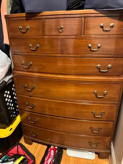 Tall Cherry Wood Chest of Drawers