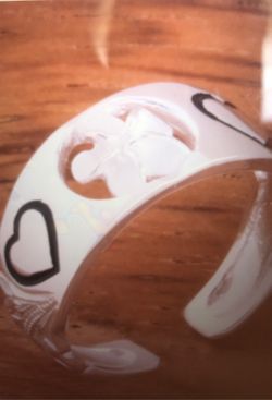 Hawaiian scroll 6mm plumeria and heart toe ring