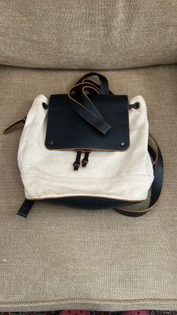 Leather Canvas Backpack 