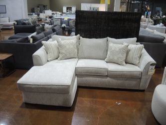 Fusion Bisbee Flare Arm Sofa Chaise - Oatmeal | Cuddler Chair | Oversized Chair