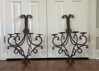 Wrought Iron Wall Candle Sconces Set of 2