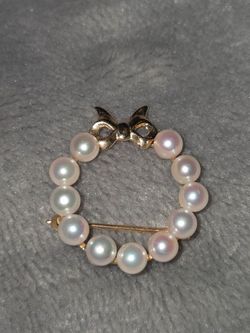 14k pearl pin/broach