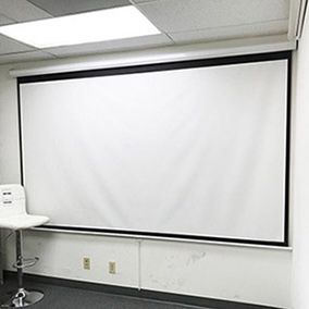 (New in box) $60 Manual 100” 16:9 Projector Screen Manual Pull Down Matte White Viewing Area: 87x49”