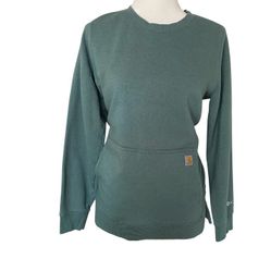 Carhartt Force Lightweight Sweatshirt Womens Relaxed Fit Size Small Green 