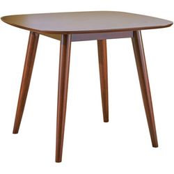 Wynonna Mid-Century Modern Square Walnut Faux Wood Dining Table