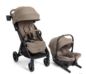 Joie nutmeg travel system with mint infant car seat and stroller
