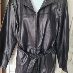 Vintage WORTHINGTON Black Leather Jacket SIZE LARGEt