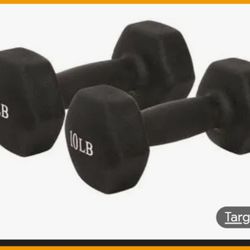 Pair Of 10 Lb Dumbbells
