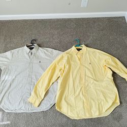 Men Classic Fit Oxford Button Shirts Bundle Size XL