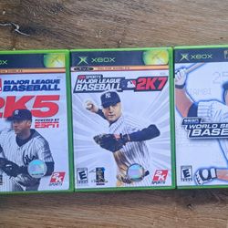 Original X-Box Baseball Game Lot of 3 All Tested Working With Manuals