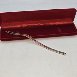 Rose Gold Rainbow Natural Sapphire Bracelet 