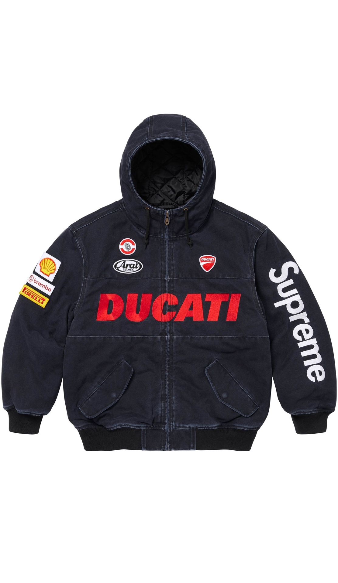 Supreme Ducati Hooded Work Jacket Black 