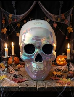 Hyde & Eek! Boutique 7" Iridescent Skull Prop Plastic Halloween Decoration New. The item in the selected region is a 7" Clear Iridescent Skull Figurin
