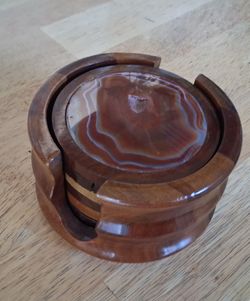 Vintage Agate coaster set