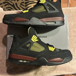 Custom Made Redskins/Commanders Themed Jordan 4s Sneakers 