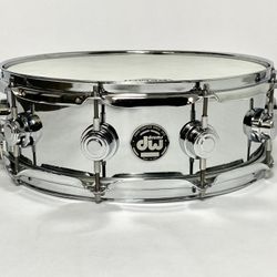 DW Collectors 5x14 Chrome Over Brass Snare Drum 1998