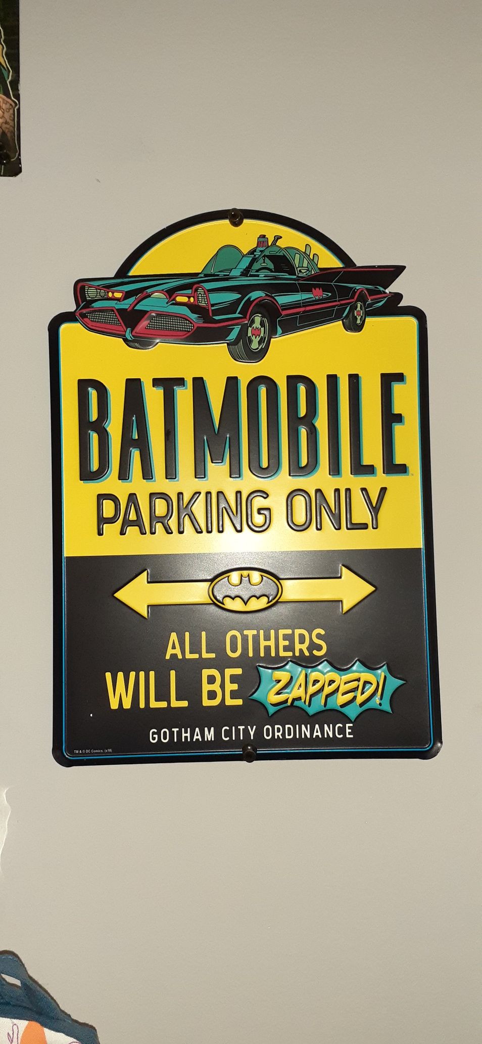 Metal batman sign