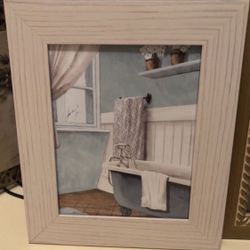 Bath Portrait In Wooden Frame 11 1/2x13 1/2"