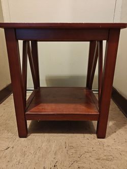 Wood end table
