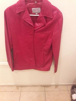 Red leather jacket