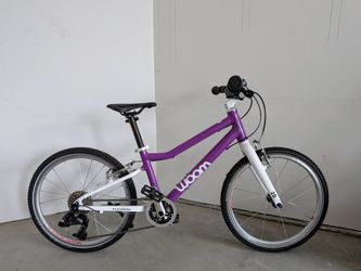 woom 4 kids bike — 20", purple, excellent condition