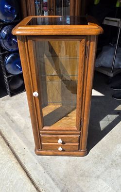 Wood and Glass Curio Display Cabinet