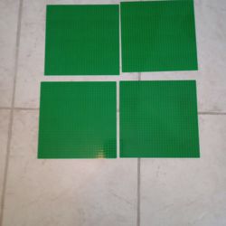 4 Generic Unbranded Lego Compatible Green Baseplates 32 X 32 Stud 10" X 10" Square Base Plate