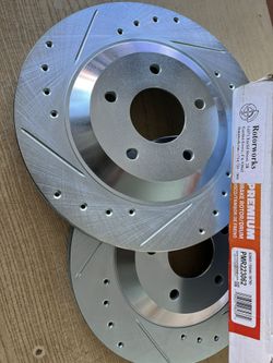 Chevy Corvette 97-04 Front Drill Slot Rotors Ceramic Brake Pads