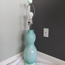 Vintage Blue Mint Turquoise Glass Lamp