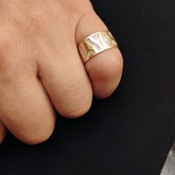 Vintage 18k Gold and Palladium Petroglyph Symboled Mens Ring S9.5