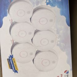 Six pack of hardwired standard plug smoke detectors