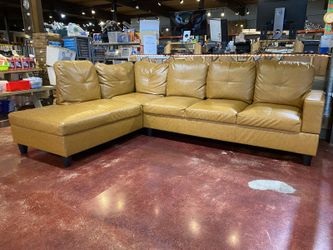 L-shaped Sectional Sofa in Turmeric Tan